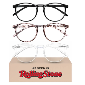 IBOANN Chic & Comfy Blue Light Glasses for Women  3Pack Round Frames, ScreenReady Style with UV Protection Coating