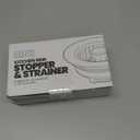 Sink Drain Strainer - Sink Stopper, 3-in-1 Kitchen Stainless Steel Drain Plug with Anti-Clog Basket, Pop-Up Cover Fits Standard 3-1/2 Openings for Double Bowl Kitchen Sinks (Silver)