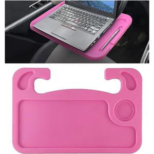 GLSOWEE Car Steering Wheel Tray, Computer Office Car Table Tray, Pink | Auto Steering Wheel Desk for Eating Working, Multipurpose Car Desk Travel Accessories for Most Vehicles Steering Wheel