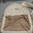 KROSIAS School Backpack for Teens Girls, Cute Student Bookbag Large 15.6 Inch Laptop Bag Aesthetic College Backpacks for Women High School Travel (Khaki Beige)