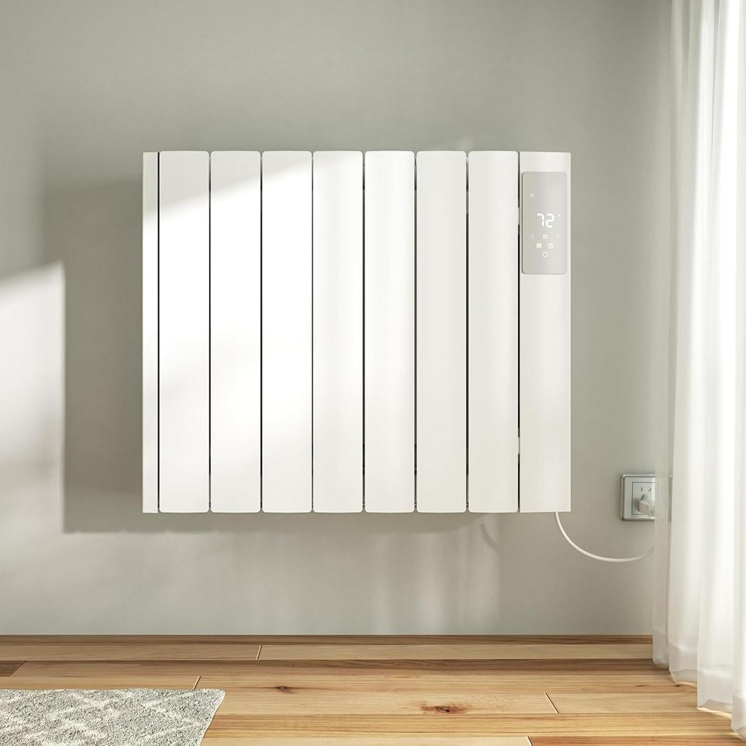 1500w Convection Wall Panel Heater-Electric Heater for Indoor Use, Quiet Fan-less Design, Energy Efficient Heating with ECO Mode, Remote Control, 24h Timer, Child Lock