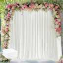 Wokceer Ivory Backdrop Curtain for Wedding Parties 3 Pack 10x10FT Wedding Curtains Photo Backdrop Drapes Polyester for Photoshoot Baby Shower Birthday Party Curtains Background 6 Panels 5x10FT