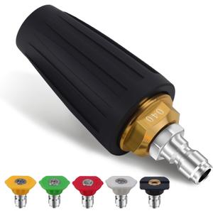 Weslymoo Pressure Washer Spray Nozzle, Power Washer Tips 4000 PSI Max Rotating with 5 Pressure Washer Tips, 1/4" Quick Connect for Cleaning PatioBrickDrivewayVinyl Surface, 4.0 Gpm 4.0 Orifice