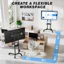 Rolling TV Stand with Shelf for 32-85 inch TVs up to 150lbs, Portable Mobile TV Cart with Silent Wheel, Height Adjustable Universal Corner TV Stand for Bedroom, Living Room, Office