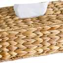 Rectangular Tissue Box Cover Compatible with 100-180 Sheets of Kleenex Water Hyacinth Rectangle Tissue Box Rattan Tissue Box Holder Rectangular, Hand Woven Wicker Tissue Holder