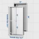 Qeke Stainless Steel Shower Niche 12" X 24", No Tile Needed Wall Niche Double Shelves, Recessed Niche Shower for Bathroom Storage, Brushed Nickel