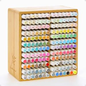 Marker Organizer for 168 Markers,Bamboo Wooden Desk Storage Organizer Rack,Markers Pens Pencils Art Brushes Storage Holder for Home Classroom Office Decor.
