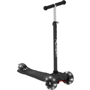 Hover-1 Solaris Kick Scooter with Multicolor Wheel Lights, 4.5” Front Wheels, Rear Foot Brake, and 110 Pound Weight Capacity