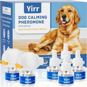 Dog Calming Diffuser, 8 in 1 Dog Pheromones Calming Diffuser, Relaxing Pheromone for Dogs Relief Stress Anxiety Reduce Aggression Barking, Help Train Dog to Pee, 2 Diffuser 6 Refill (48ml) Dog Calming Diffuser, 8 in 1 Dog Pheromones Calming Diffuser, Relaxing Pheromone for Dogs Relief Stress Anxiety Reduce Aggression Barking, Help Train Dog to Pee, 2 Diffuser 6 Refill (48ml)