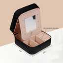 Uygafly Travel Essentials for Women - Mini Jewelry Organizer, Cute Personalized Jewelry Box, Birthday Gifts for Girls Women | Black
