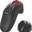 ELECOM Relacon Handheld Trackball Pointer, Ergonomic Thumb Mouse for Right or Left Hand, Bluetooth, 10 Buttons for TV, Presentation, Game, PC & MAC (Black/Red Ball)