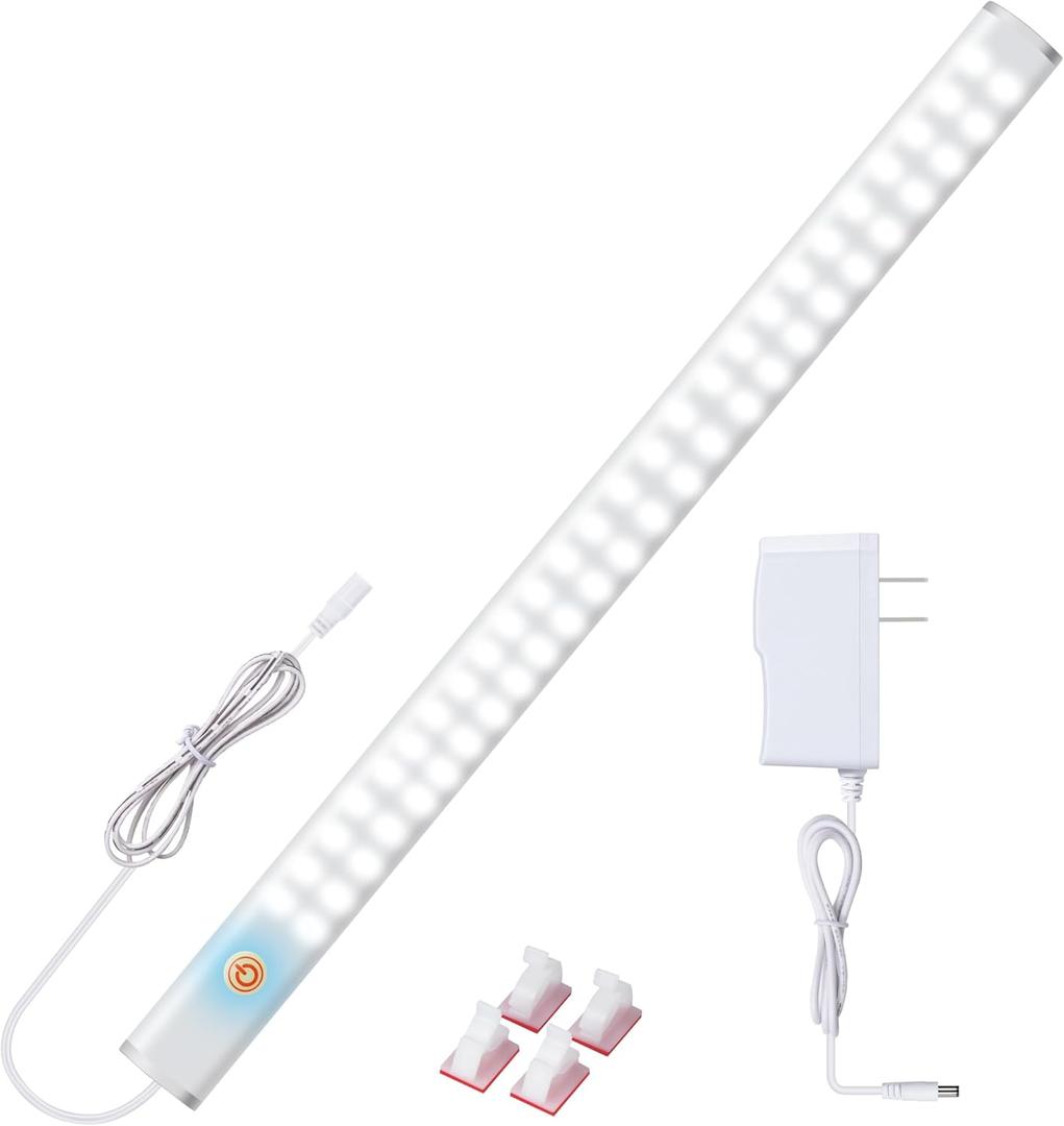 LED Under Cabinet Lighting with Touch Switch, Dimmable Under Cabinet Lights, Under Counter Lighting for Desk, Cold White 6000K (15 Inch)