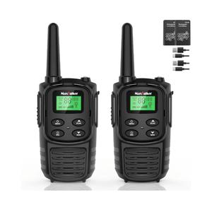 Walkie Talkies Long Range for Adult, MT10 Rechargeable Walkie Talkies FRS Two Way Radio, NOAA, 1200mAh Li-ion Battery USB-C Cable, LED Flashlight, VOX Walkie Talkie for Hiking Camping, 2 Pack