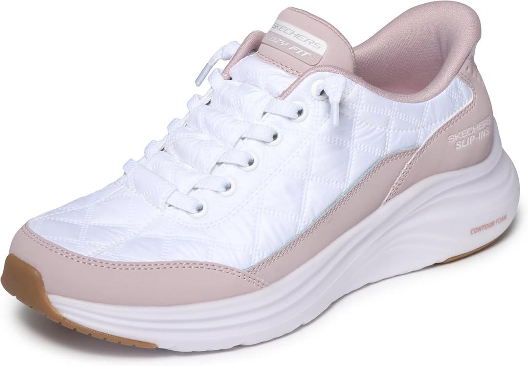 Skechers Women's Contour Foam Cozy Fit Hands Free Slip-ins Sneaker (9.5 Wide, Lavender)