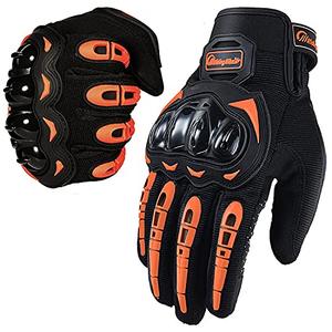 Motorcycle Gloves for Men and Women Full Finger Touchscreen Mountain Dirt Bike Gloves for Powersports BMX ATV MTB Driving Motocross Cycling Gloves(M, Orange)
