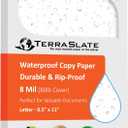 TerraSlate Premium Waterproof Printer Paper, 8 MIL 8.5 x 11 Inches, Durable & Heavy-duty paper (25 Sheets)