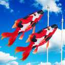 Boao Realistic Fish Windsock Red Fish Windsock Red Koi Fish Outdoor Decor Windsock Flag Hanging Decor for Wall Tree Front Patio Lawn Garden, Party and Festival Decoration, 46 Inches (2 Pieces)