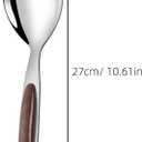 BESTOYARD Stainless Steel Serving Spoons Set – Large Rice & Soup Spoon with Long Handle for Buffet, Kitchen & Restaurant Use – 2-Piece Sturdy Rust-Resistant Food Serving Utensils