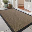 DEXI Front Door Mat Outside Entrance 36x60 Rubber Entry Doormat Beige