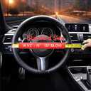 Steering Wheel Coverwith Diamond Crystal Rhinestone,Delicate and Anti-Slip Bling Steering Wheel Cover Adaptable to 14.5-15 inches Car Wheel Protector for Women Girl Black & Pink