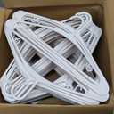 White Plastic Hangers 100 Pack Slim Clothes Hangers with Strap Hook, 16 x 7.3 inches