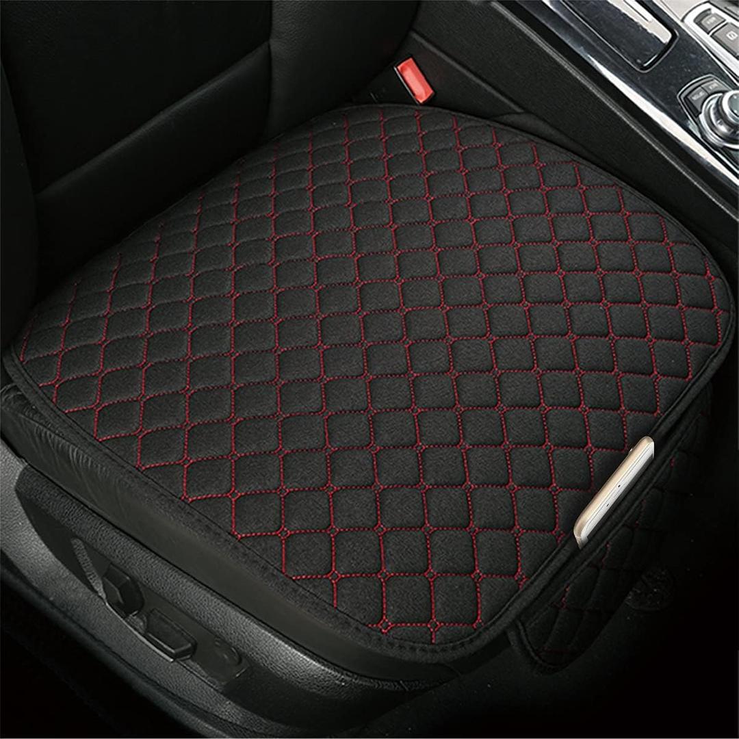 Moly Magnolia Car Seat Cover/Protector, Car Seat Cushion, Breathable, Comfort, Universal for Most Vehicles, Automotive Interior Seat Protector, Car Seat Cover for Men and Women (Black/Red)