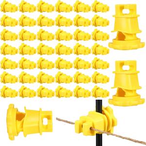 Frienda 100 Pcs Electric Fence Wire Insulators Screw Round Post Insulator Fence Wire Holding Insulator Post Clips Insulators for Farm Garden Pet Containment Animal Husbandry Electronic (Yellow)