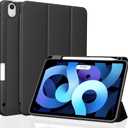 2 x Case for iPad Air 11-inch M4/M3/M2 (8th 2026 / 7th 2025 / 6th 2024), Air 5th/4th Generation (2022/2020) 10.9, Auto Sleep/Wake Smart Cover Soft TPU Back Case with Pencil Holder, Black