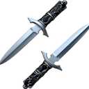 Realistic Fake Sword Foam Knife, 15" Fake Dagger Knife Prop,Medieval Knight Weapons for LARP Costume Halloween (Black)