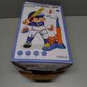 TEMI 2 in 1 Tee Ball Set for Kids 3-8, Kids Baseball T-Ball Set with 10 Balls, Step on Pitching Machine, Batting Tee, Outdoor Sport Toy Games for 3-12 Year Old Boys Girls Toddler