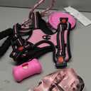 No Pull Dog Harness, Collar & Leash Set | Includes Dog Seat Belt, Collapsible Bowls & Poop Bag Dispenser. Ideal for Training, Walking, Hiking. Fits Small to Large Dogs(Pink-L)