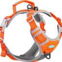 ThinkPet No Pull Harness Breathable Sport Vest with Handle-Dog Harnesses Reflective Adjustable for Medium Large Dogs (M(Chest:15"-28"), Orange)