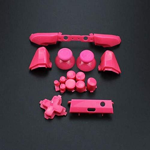 Replacement Full Set Button Bumper Trigger Buttons Guide Dpad RT LT RB LB ABXY ON Off Button Kit for Xbox One Slim Xbox One S Controller (Pink)
