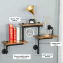Industrial Pipe Shelving, Pipe Shelves with Wood Planks, Floating Shelves Wall Mounted, Retro Rustic Industrial Shelf for Bar Kitchen Living Room