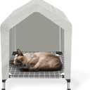 Elevated Dog House for Outdoor or Indoor - Waterproof Dog Tent Cat House, Dog Sunshade Tent, Pet House with Removable Cover, Suitable for Small Cats Dogs