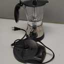 Cafeteras Electricas Modernas Moka Pot, Italian Coffee Espresso Machine, 6 Cup Cuban Coffee Maker with Detachable Base & Overheat Protection, Greca Electrica De Cafe Gift for Travel (Stainless steel metallic)