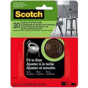 3M SP8 Scotch Felt Pads Pack: 1-1/2 in. Custom fit / 20-Pack (Brown) / 20-Pack