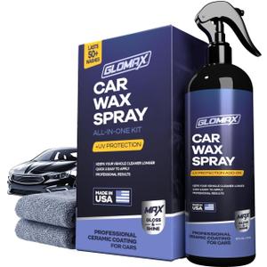 Car Wax Spray and Ceramic Coating For Cars With Added UV PROTECTION (16 oz)- LONG LASTING Shiny Car Stuff - Spray Wax For Cars With 2 Micro Fiber Towels, Waterless Wash
