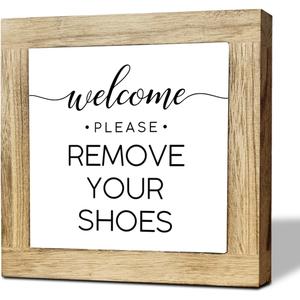 Please Remove Your Shoes Off Front Door Sign, Farmhouse Furniture Welcome to Decor, No Shoes Sign For House, Home Shelf Decoration, Welcome Decor, New Home Housewarming Gift