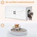 Homhedy 39.4" L Cat Litter Box Enclosure, Pet House with Barn Door, Wooden Cat Washroom Furniture, Fit Most of Litter Box, White