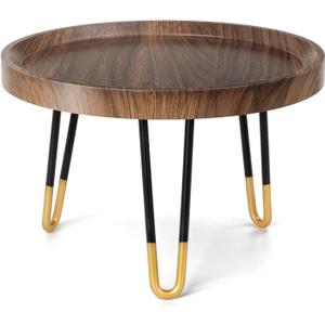 Plant Stand Indoor Outdoor, Mid Century Style Walnut Wood Color Plant Stand,Waterproof Design Modern Plant Table,Easily Assemble Come With Tools,Nice For Room Decor (L)