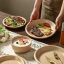 GZG Vintage Series Ceramic Dinnerware Set for 8, 24 Pieces, Warm Apricot | Stoneware Plates and Bowls Set, Lead-Free, Handcrafted Dishes Set, Microwave & Dishwasher Safe