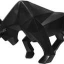 ASNOMY Polyresin Bull Figurine Home Decor, Abstract Sculptures, Originality Home Decoration Furnishing Animal Ornament, Geometric Surface Statues Home Decor Ornament