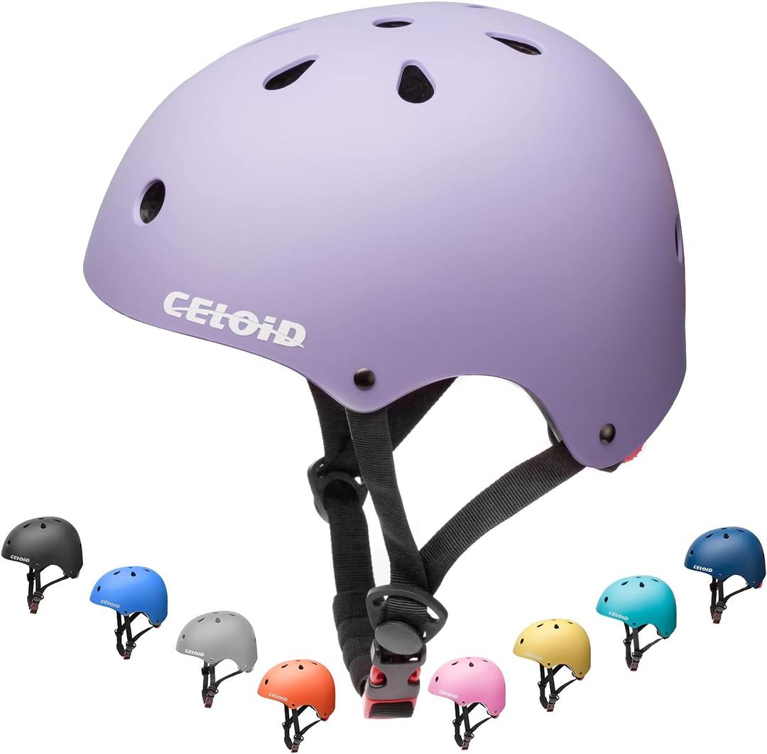 Kids Bike Helmet,Toddler Skateboard Helmets for Ages 2-3-5-8-14 Years Boys GirlsAdjustable Multi-Sport Bicycle Skateboarding Football Roller Skating Scooter Rollerblade Balance Bike Helmet (Violet) XS