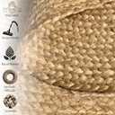 Chardin home Hand Woven Natural Jute Braided Area Rug 8x10 Feet Oval | Vintage Boho Reversible Rug for Living Room, Bedroom, Dining Area, Entryway | Farmhouse Natural Fiber Floor Covering