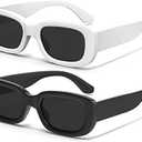 AWGSEE Retro Rectangle Kids Sunglasses 90’s Vintage Fashion Narrow Square Frame Glasses Shades for Girls Boys UV Protection
