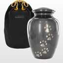 Trupoint Memorials Small Pet Urn for Dogs and Cats Ashes, Paws Print Grey Cremation Urns for Pets up to 17 lbs