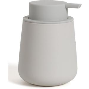 Bosilunlife Soap Dispenser Bathroom - Grey Ceramic Soap Dispenser Lotion Hand Pump Dish Soap Bottle for Kitchen 12oz Refillable Liquid Hand Wash Dispenser for Bathroom (Matte Light Grey)