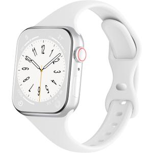 Sport Slim Silicone Bands Compatible for Apple Watch Band 338mm/40mm/41mm/42mm, Thin Narrow Replacement Strap Wristband for iWatch Series 11/10/9/8/7/SE/6/5/4/3/2/1/Ultra Women Men