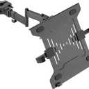 monTEK 2-in-1 Universal Laptop Pole Mount Tray for 10”- 15.6” Notebook or 17”-32” Monitor, Full Motion Laptop Mount with Removable 75/ 100mm VESA Plate, Fits 1.1”-2.4” Pole Diameter, Black